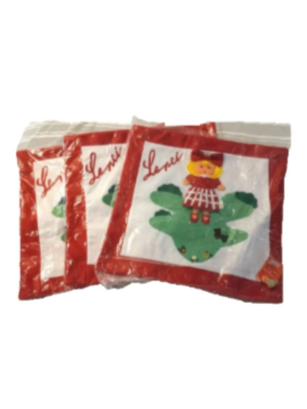Lenci Italy Felt Pillow Cover Lot of 3 Handmade Wool Art Girl Dog 20x20 NWT